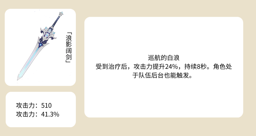 原神浪影阔剑90级属性介绍